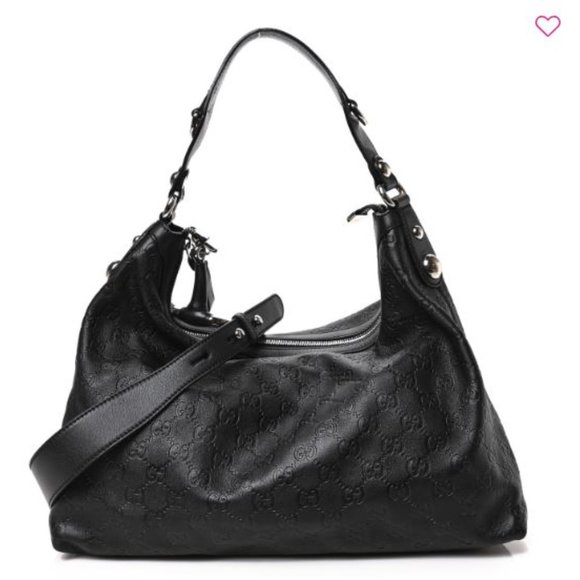 Gucci Guccissima Medium Icon Bit Hobo Black - Picture 9 of 9